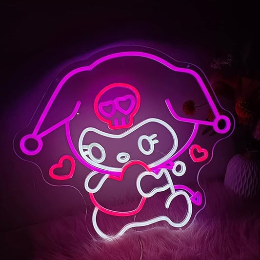 Kuromi Neon Sign with Heart