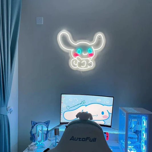 Cinnamoroll Neon Sign Light Shy Face Wall Decor for Gift