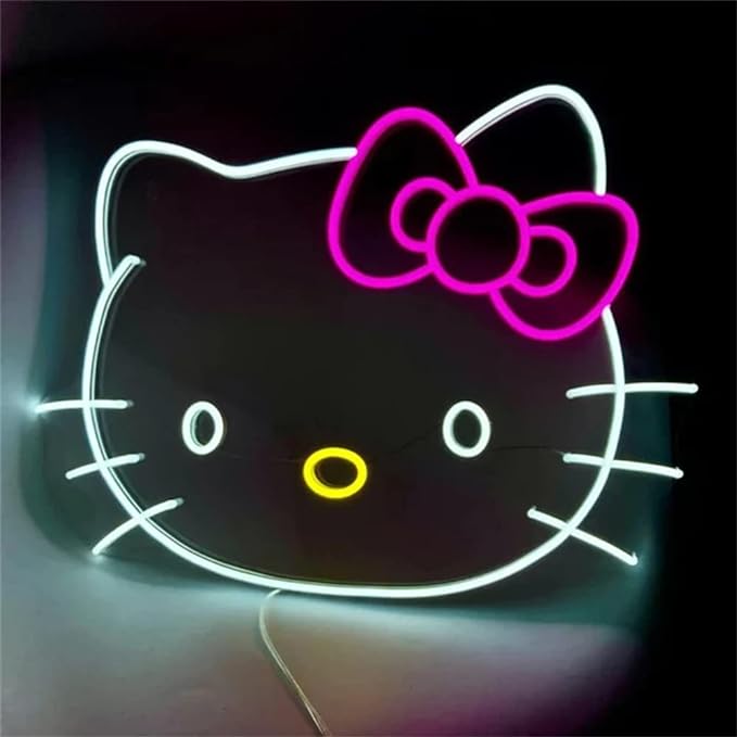Hello Kitty Neon Sign Anime Christmas Gift Cat Neon Lights for Girl's Room