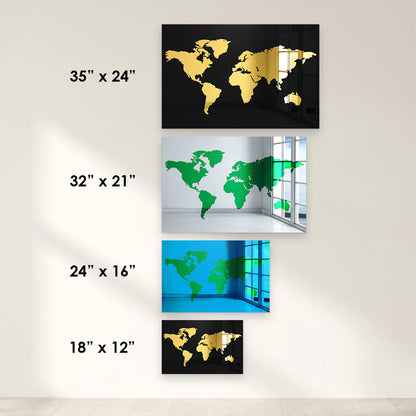 World Map Mirror Wall Decor