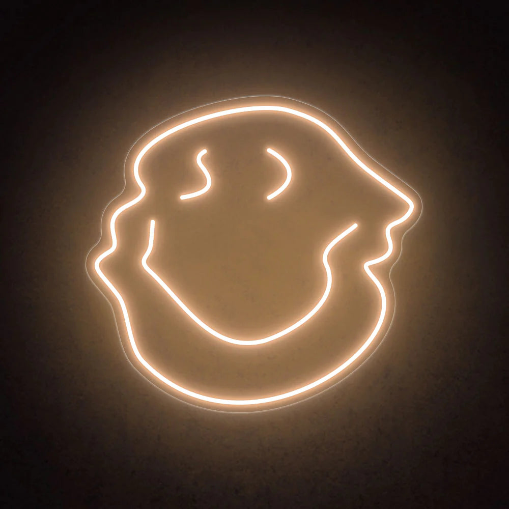 Lovely Melting Smiley Face Emoji Neon Sign Room Decoration Gift