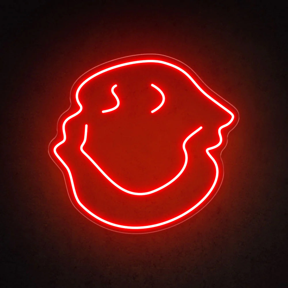 Lovely Melting Smiley Face Emoji Neon Sign Room Decoration Gift