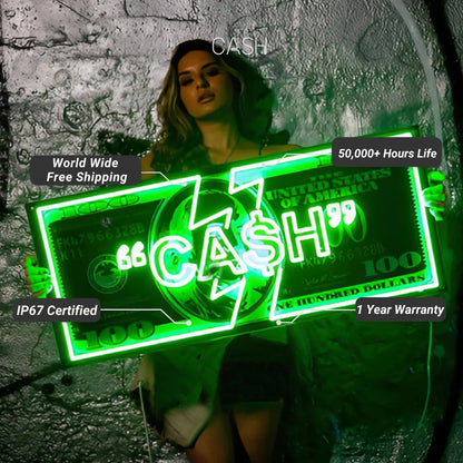UV Cash Neon Sign | Motivational Inspiration Illuminated