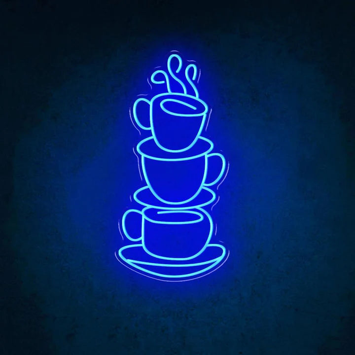 Coffee Cups Business Neon Sign
