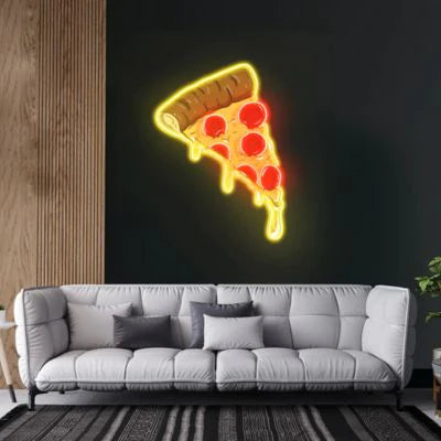 Sizzing Pizza Neon Signs UV Printed Neon Decor