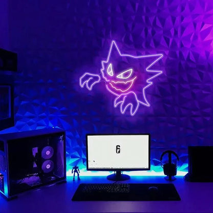 Pokemon Haunter Neon Sign Ghost Light Room Decoration