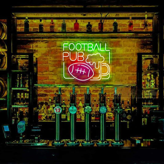 Football Pub Bar Neon Sign