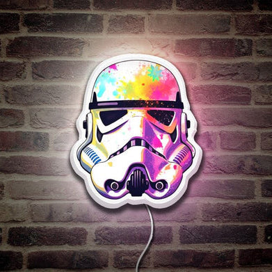 Colorful Stormtrooper Helmet LED Light Box - Fully Dimmable, USB Powered
