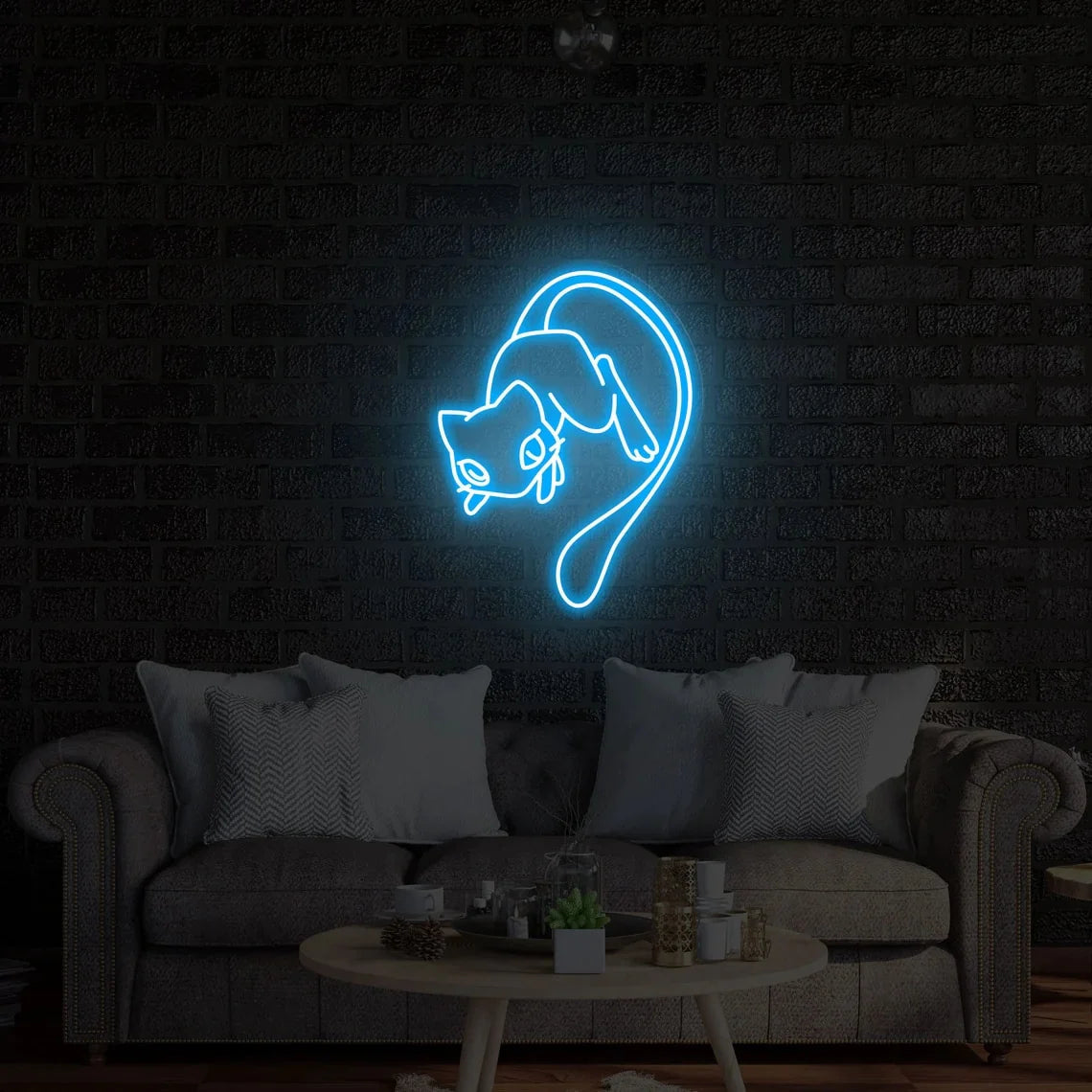 Pokemon Mew Relaxed Neon Sign for Home Kids Room