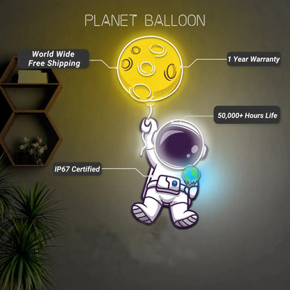 Planet Balloon UV Neon Art