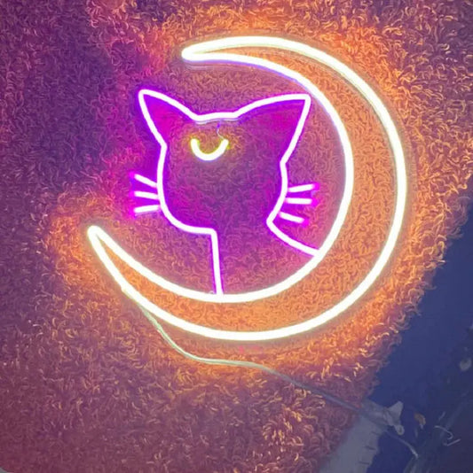 Sailor Moon Cat Luna Neon Sign
