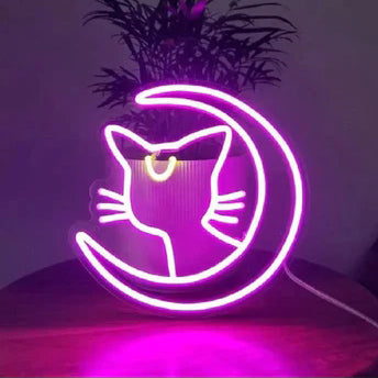 Sailor Moon Cat Luna Neon Sign