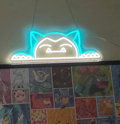 Pokemon Snorlax Neon Sign Cartoon Neon Light Wall Decor Cute Gift