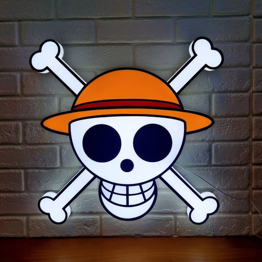 One Piece Luffy Logo LED Lamp | Dimmable & USB Powered | Perfect for anime fans