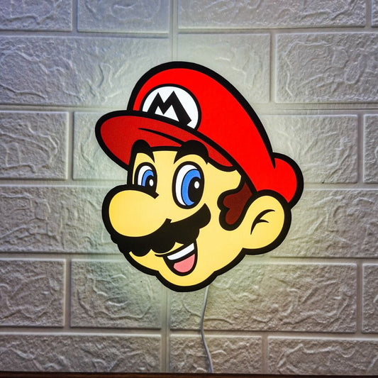 Super Mario Bros. Logo LED Light Box | Fully Dimmable & USB Power