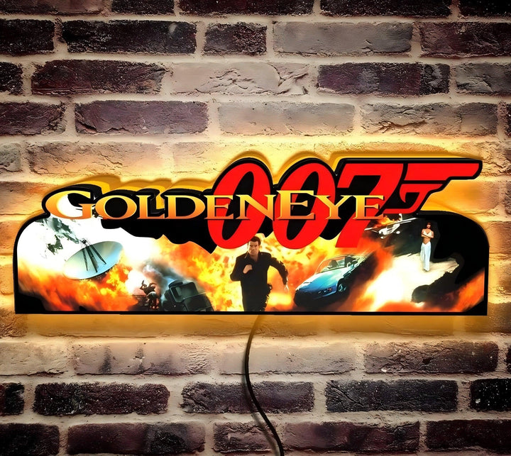 Rare Goldeneye 007 Pinball Top LED Light Box - Alimenté par USB - Entièrement dimmable