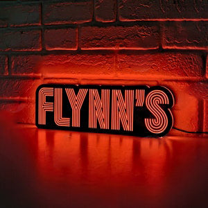 Flynn's Arcade LED Sign, Great Nostalgic Decoration, Fully Dimmable & Powered by USB