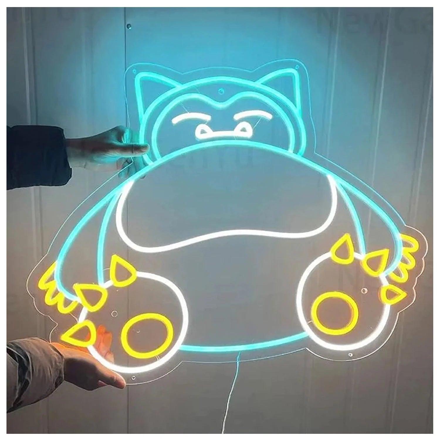 Pokemon Snorlax Relaxed Neon Sign Cute Gift - FYLZGO Signs