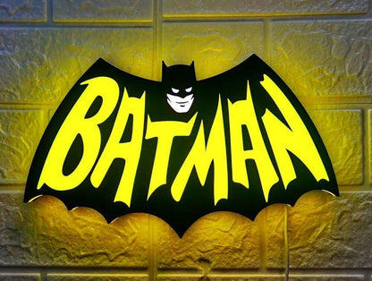 Vintage Batman 3D Printed LED Lightbox Sign Wall Art Decorative Fan Cave - FYLZGO Signs