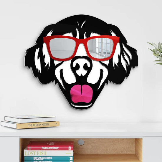 Cool Golden Retriever Mirror Art Wall Decor - FYLZGO Signs