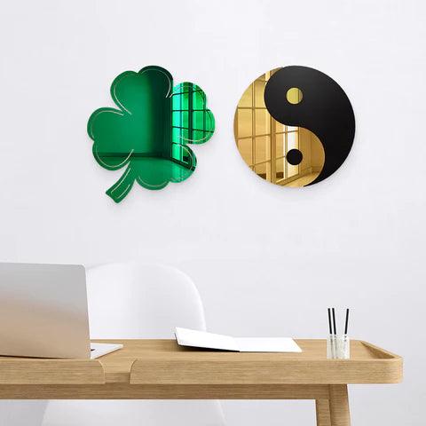 Four Leaf Clover Decorative Wall Mirror - FYLZGO Signs