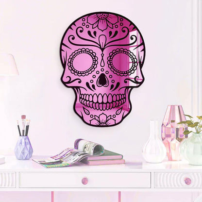 Day of the Dead Skull Mirror Wall Decor - FYLZGO Signs