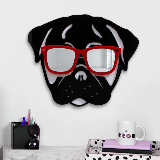 Cool Pug Mirror Art Wall Decor - FYLZGO Signs