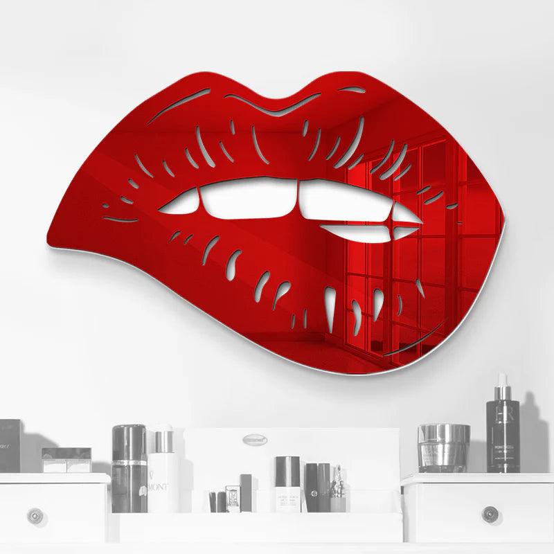 Biting Lips Mirror Art Wall Decor - FYLZGO Signs