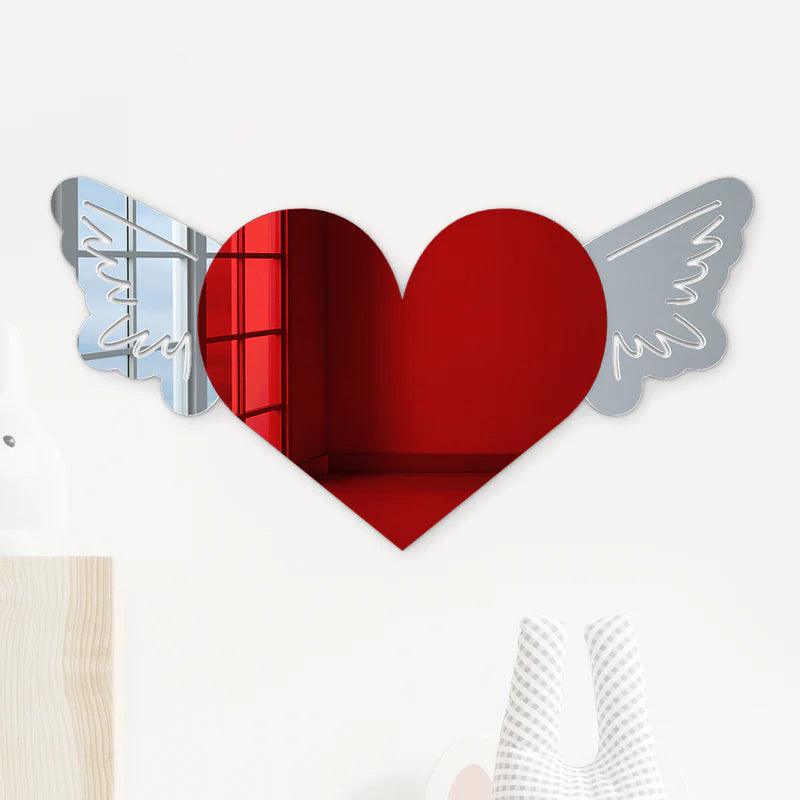 Winged Heart Wall Mirror - FYLZGO Signs