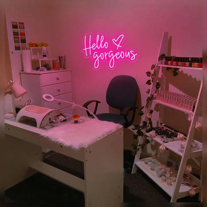 Hello Gorgeous Salon Neon Sign - FYLZGO Signs