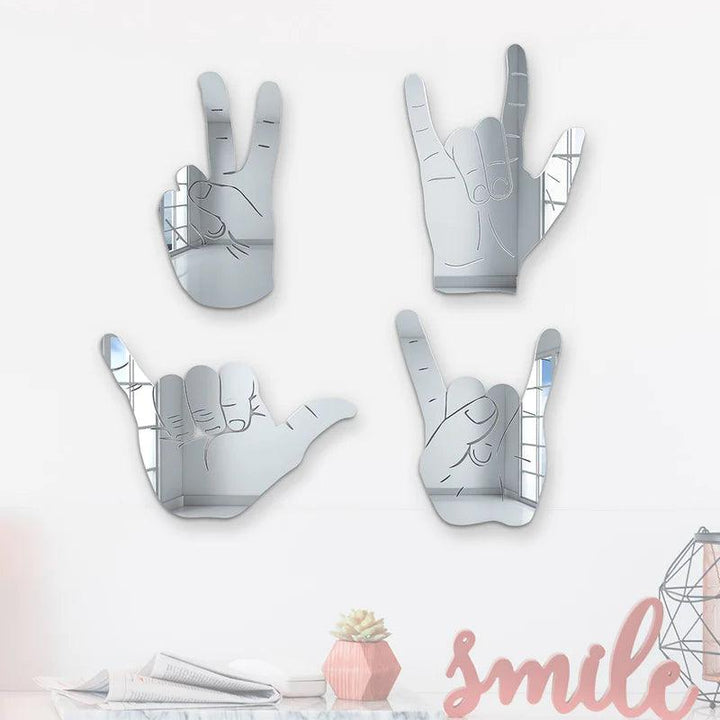 Bundle | 4-Piece Set of Rock On, Hang Loose, I Love You and Peace Sign Hand Silhouettes - FYLZGO Signs