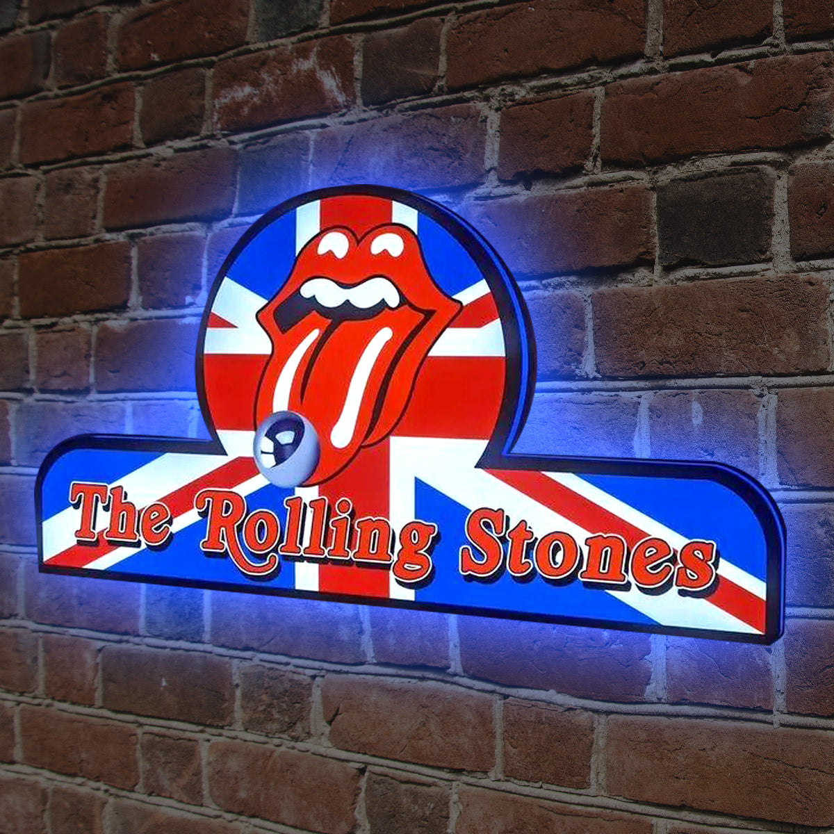 Rolling Stone Pinball Topper 3D Printed LED Light Box with Iconic Lips-and-Tongue Logo, Rock 'n' Roll Fun, Pinball Arcade Decor