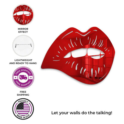 Biting Lips Mirror Art Wall Decor - FYLZGO Signs