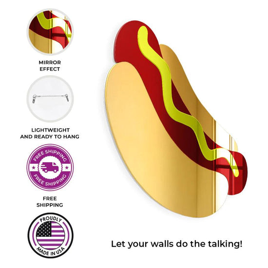 Hot Dog Mirror Wall Decor - FYLZGO Signs