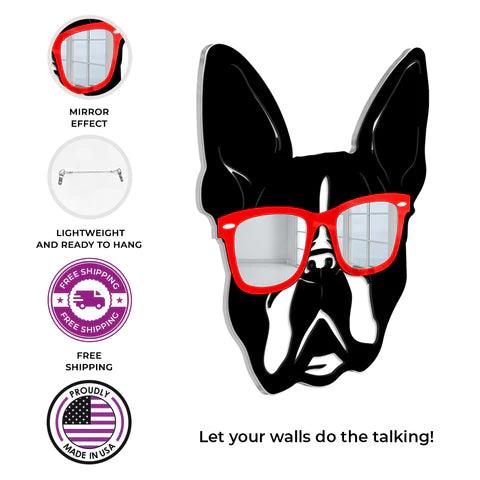 Cool Boston Terrier Mirror Art Wall Decor - FYLZGO Signs