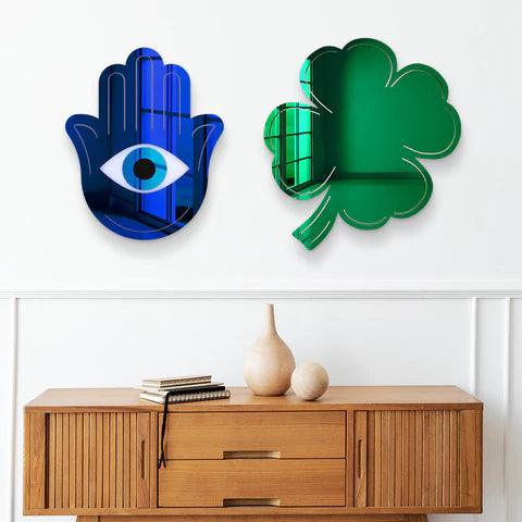 Four Leaf Clover Decorative Wall Mirror - FYLZGO Signs