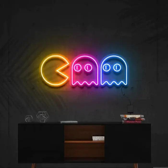 PAC-MAN Chasing Ghosts Neon Signs - FYLZGO Signs