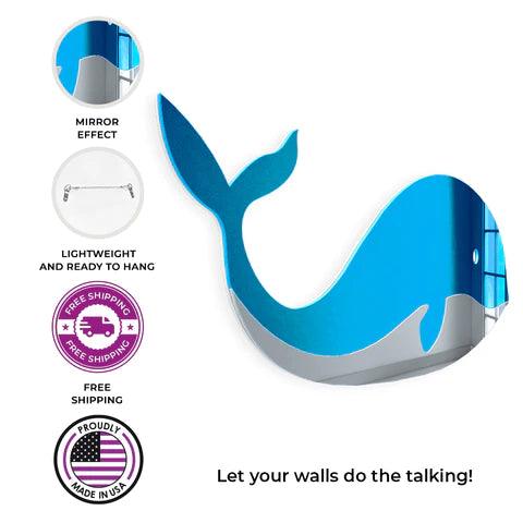 Whale Decorative Wall Mirror - FYLZGO Signs