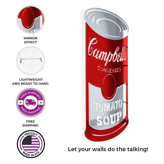 Campbell’s Soup Can Mirror Wall Decor - FYLZGO Signs