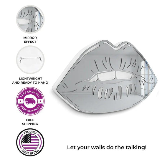 Lips Mirror Art Decor - FYLZGO Signs