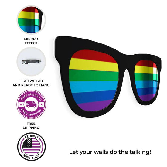 Rainbow Sunglasses Wall Decor - FYLZGO Signs