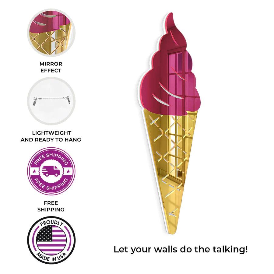 Ice Cream Cone Mirror - FYLZGO Signs