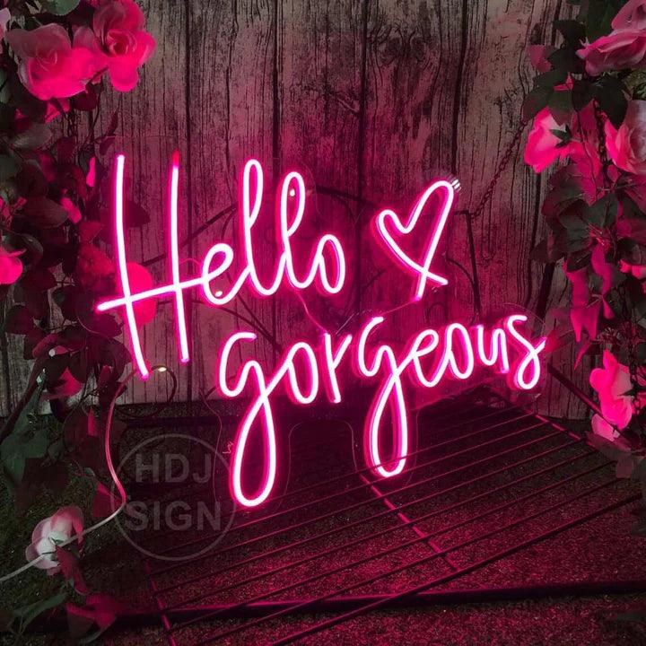 Hello Gorgeous Salon Neon Sign - FYLZGO Signs
