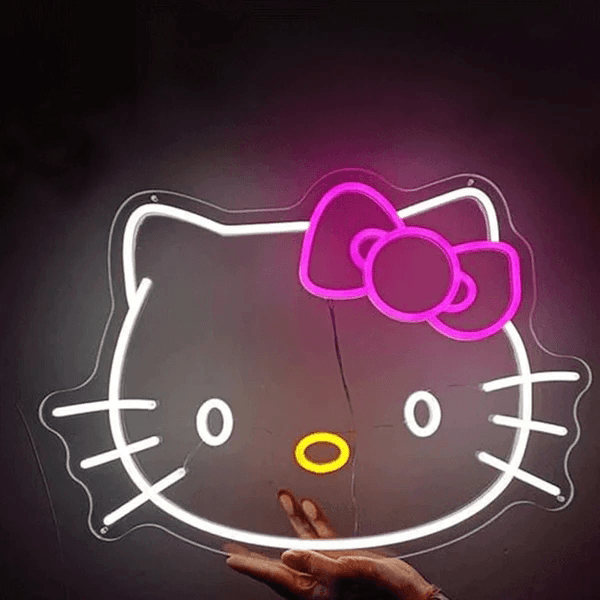 Hello Kitty Neon Sign Anime Christmas Gift Cat Neon Lights for Girl's Room - FYLZGO Signs