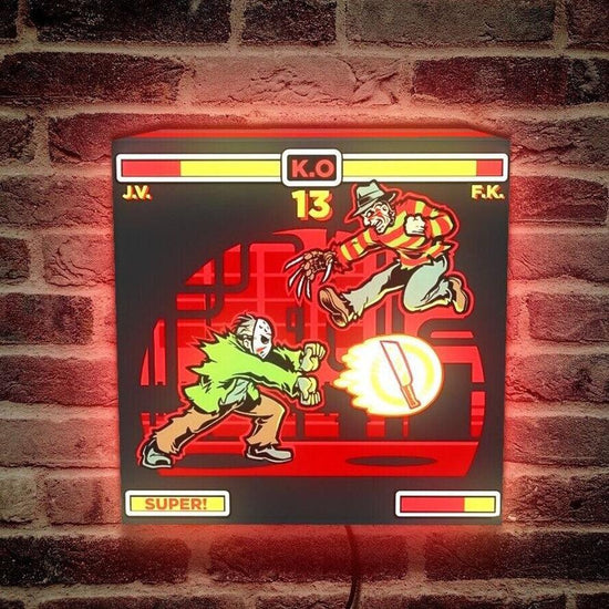 Freddy vs. Jason LED Light Box Street Fighter Showdown for Halloween and Beyond - FYLZGO Signs