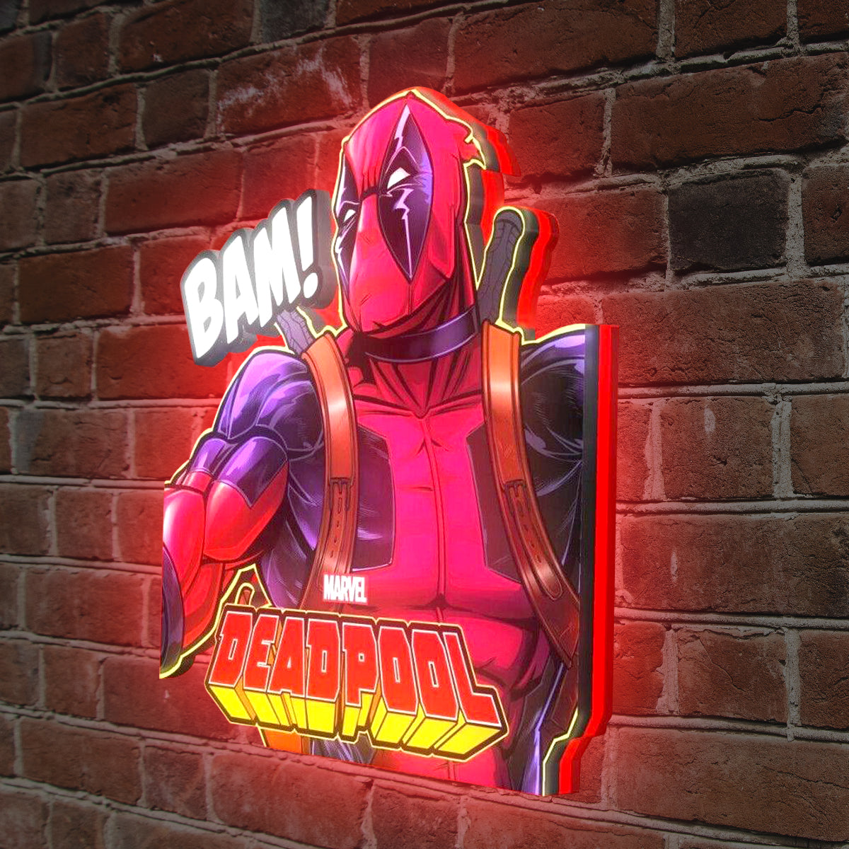 Super Hero Themed Pinball Topper LED Light Box , For Deadpool Arcade Game Fans, Enhance your gaming experience