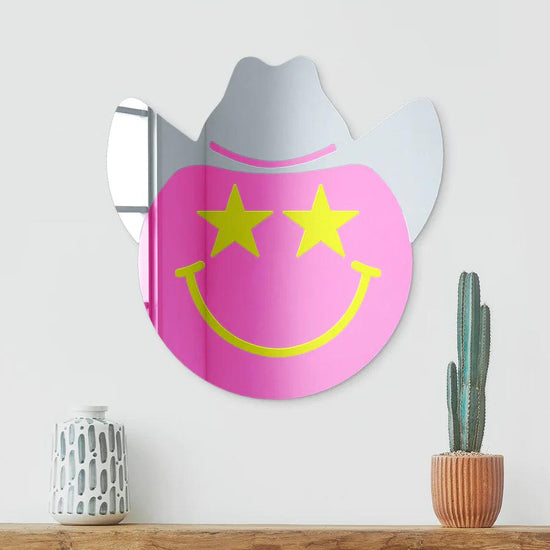 Happy Face with Cowboy Hat and Star Eyes - FYLZGO Signs