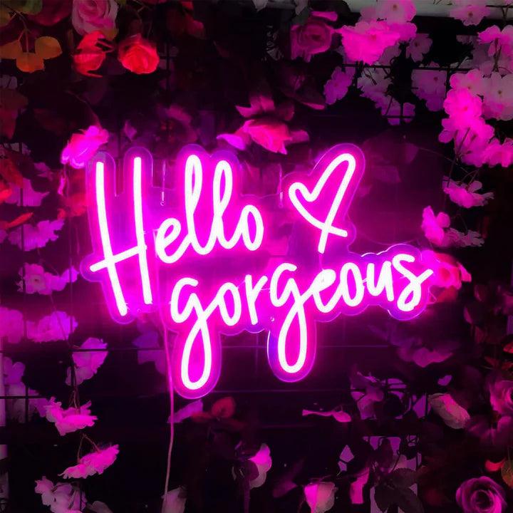 Hello Gorgeous Salon Neon Sign - FYLZGO Signs