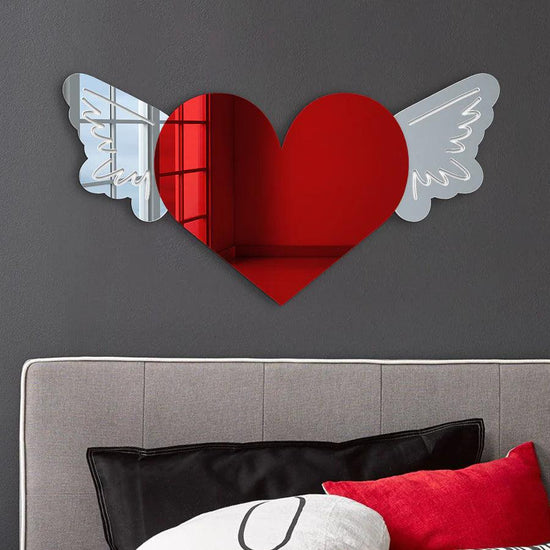 Winged Heart Wall Mirror - FYLZGO Signs