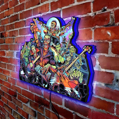 Rare Monsterbash Pinball Top LED Light Box Bring classic monsters to life - FYLZGO Signs